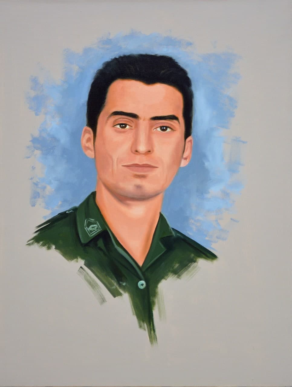 نقاشی چهره شهید علی احمدی نژاد